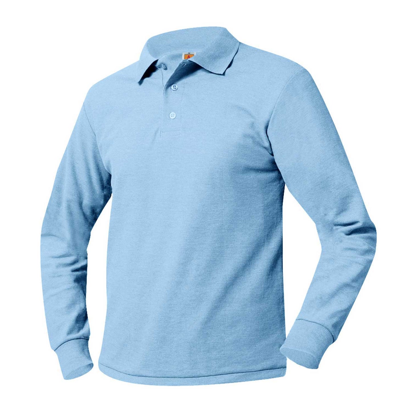 Men's/Unisex Pique Polo Shirt, Long Sleeves, Ribbed Cuffs w/Logo- 1204