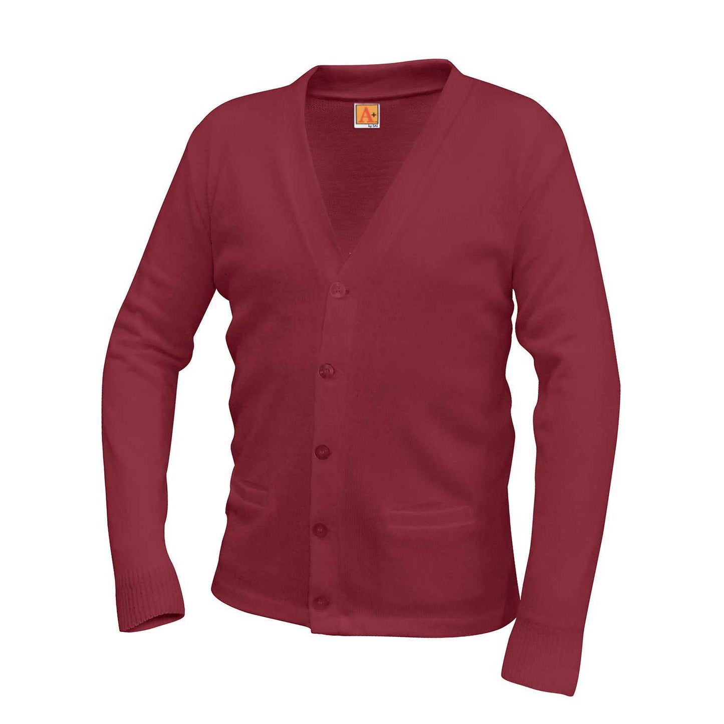 Unisex Jersey Knit 5-Button V-Neck Pocket Cardigan - 1227